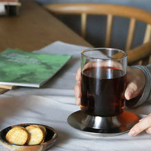 画像をギャラリービューアに読み込む, 【予約商品】ステンレスのエッジの効いた、モダンなガラスカップ qon cup（クオン カップ）
