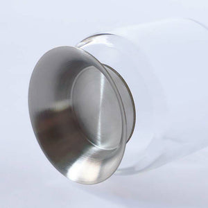 【予約商品】ステンレスのエッジの効いた、モダンなガラスカップ qon cup（クオン カップ）