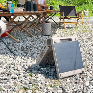 太陽光で充電できるから防災用としても活躍する SOTOMO ソーラーパワーファン APF-560