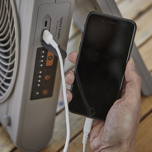 太陽光で充電できるから防災用としても活躍する SOTOMO ソーラーパワーファン APF-560