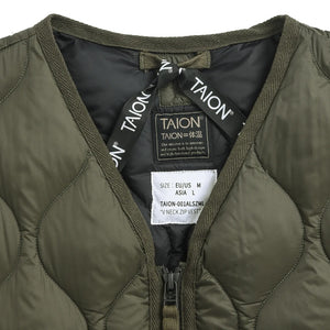 柔らかい生地を使用した、着心地◎ミリタリーダウン TAION ミリタリー VネックWジップ ダウンベスト-ソフトシェル（TAION-001ALSZML-1）