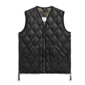 柔らかい生地を使用した、着心地◎ミリタリーダウン TAION ミリタリー VネックWジップ ダウンベスト-ソフトシェル（TAION-001ALSZML-1）