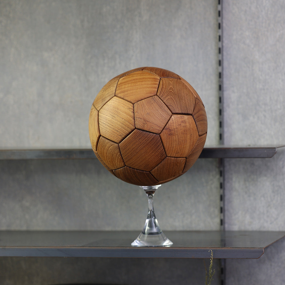 〓木製サッカーボール型装飾品 木製サッカーボール型装飾品