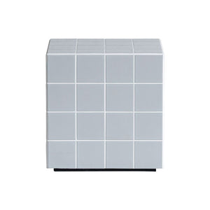 本物のタイルを貼り込んだ テラ サイドテーブル キューブ型