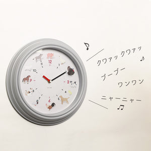 様々な動物たちの可愛らしい鳴き声が響き渡るユニークな掛け時計 TICKY TACKY CLOCK（ティッキー タッキー クロック）