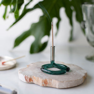 耐熱ガラス製のお香たて TWO TONE INCENSE HOLDER（ツートーン インセンスホルダー）