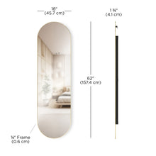 画像をギャラリービューアに読み込む, 丸みを帯びた縦長フォルムが特徴の高さ157cmの大型ピルミラー Umbra（アンブラ）フーバ ピル ミラー 157x45cm
