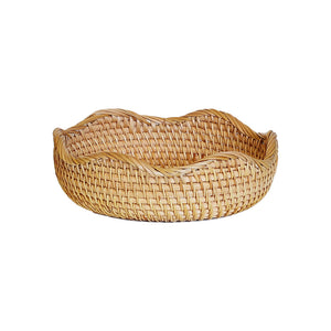 しなやかな編み目がやさしく映えるラタンバスケット WAFFEL'S BASKET CURVE（ワッフルズ バスケット カーブ）