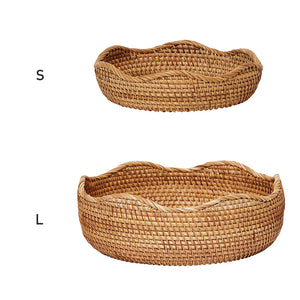 柔らかい曲線と天然素材の温かみのあるラタン素材の籠 WAFFEL'S BASKET（ワッフルズ バスケット）