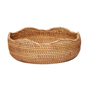 柔らかい曲線と天然素材の温かみのあるラタン素材の籠 WAFFEL'S BASKET（ワッフルズ バスケット）