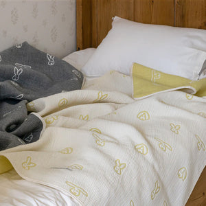 通気性が良く肌触りがいいブランケット WARMGREY TAILのBUNNY BUNNY COTTON MODAL BLANKET