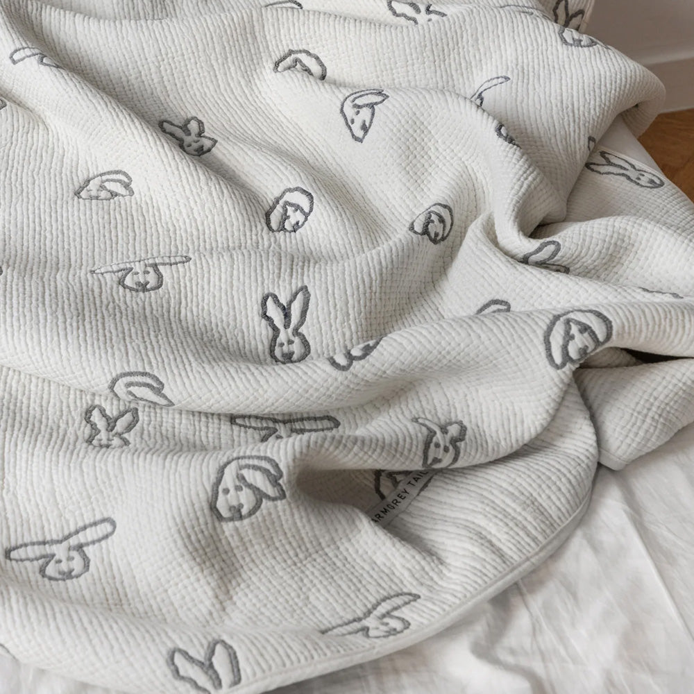 通気性が良く肌触りがいいブランケット WARMGREY TAILのBUNNY BUNNY