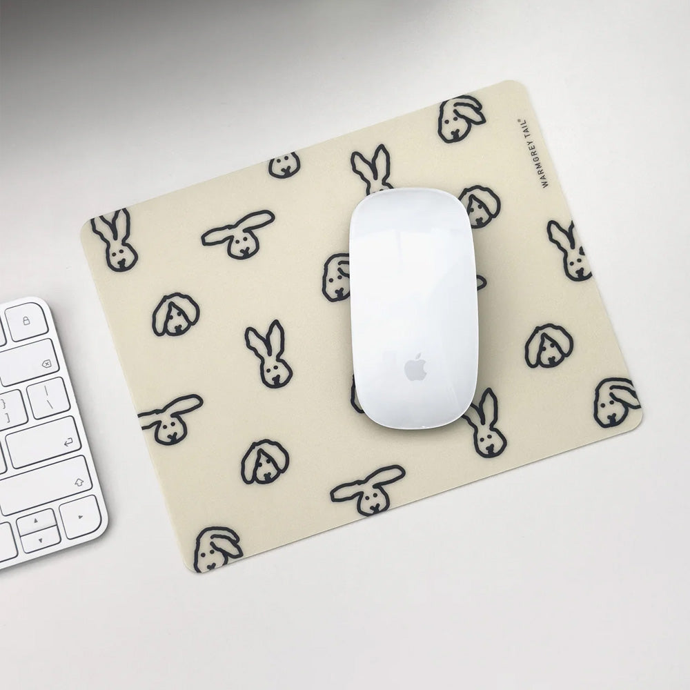 ラビットイラストのマウスパッド WARMGREY TAIL の BUNNY BUNNY MOUSE