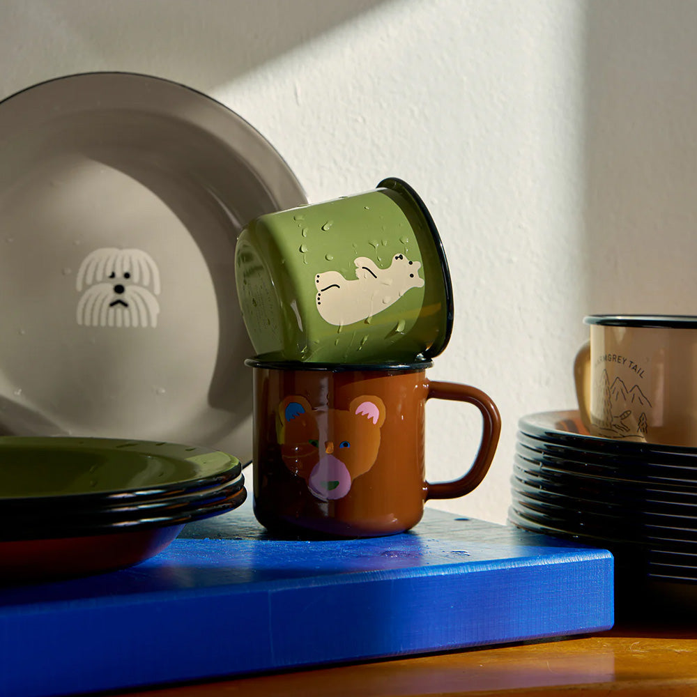 FOG Serie 9 アンティーク雑貨 どんな場面でも使える琺瑯製マグカップ WARMGREY TAIL の ENAMEL MUG