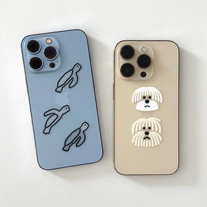 イラストに沿って型抜かれているホワイトコーティングステッカー WARMGREY TAIL の STICKER（ステッカー）