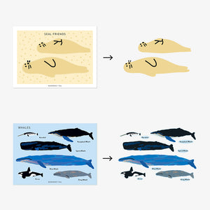 イラストに沿って型抜かれているホワイトコーティングステッカー WARMGREY TAIL の STICKER（ステッカー）