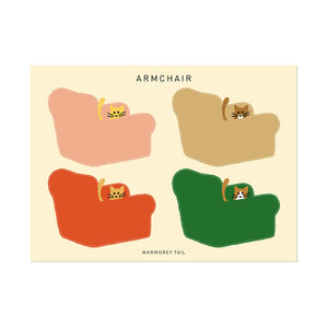 イラストに沿って型抜かれているホワイトコーティングステッカー WARMGREY TAIL の STICKER（ステッカー）