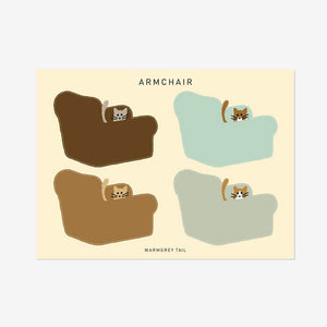 イラストに沿って型抜かれているホワイトコーティングステッカー WARMGREY TAIL の STICKER（ステッカー）