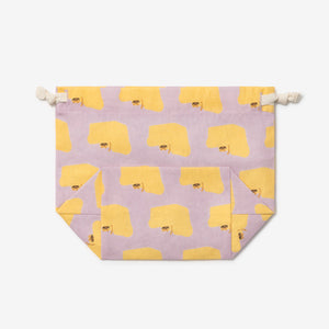 たっぷり収納 簡単に開け閉めできるポーチ WARMGREY TAIL の STRING POUCH