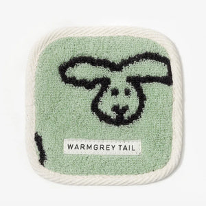 1つ1つデザインが異なる WARMGREY TAIL の TOWEL COASTER（タオルコースター）