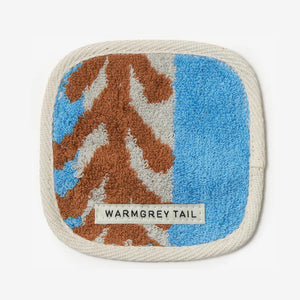 1つ1つデザインが異なる WARMGREY TAIL の TOWEL COASTER（タオルコースター）