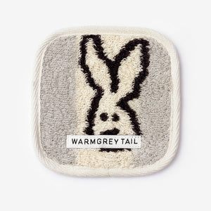 1つ1つデザインが異なる WARMGREY TAIL の TOWEL COASTER（タオルコースター）