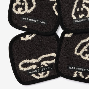 1つ1つデザインが異なる WARMGREY TAIL の TOWEL COASTER（タオルコースター）