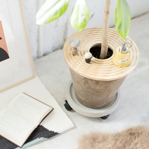 ART STONE用プランターカバー WOOD CIRCLE TRAY（ウッド サークル トレイ）
