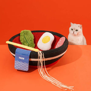 ラーメンモチーフの遊び心満載のペットベッド YUMMY YUMMY Ramen Noodle Bowl of Scratches