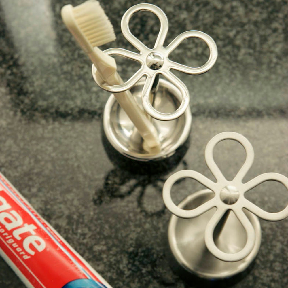 小さな花⭐︎歯ブラシ 歯ブラシを清潔に維持する小さな一輪の花 4-HOLES TOOTHBRUSH HOLDER
