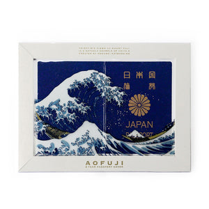5年用の青いパスポートにピッタリのパスポートホルダー Aofuji（アオフジ）