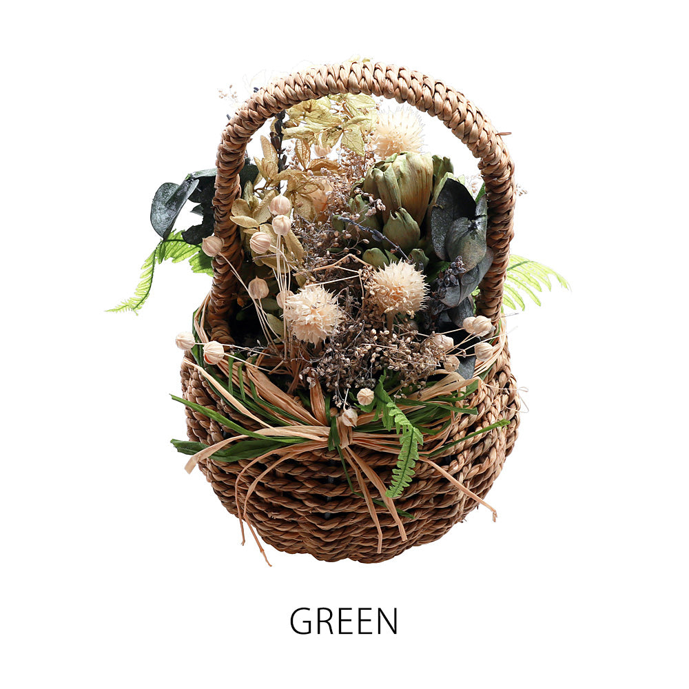 野原で摘んできたようなバスケットアレンジのドライフラワー BELLES FLEURS BASKET（ベル フルール バスケット）