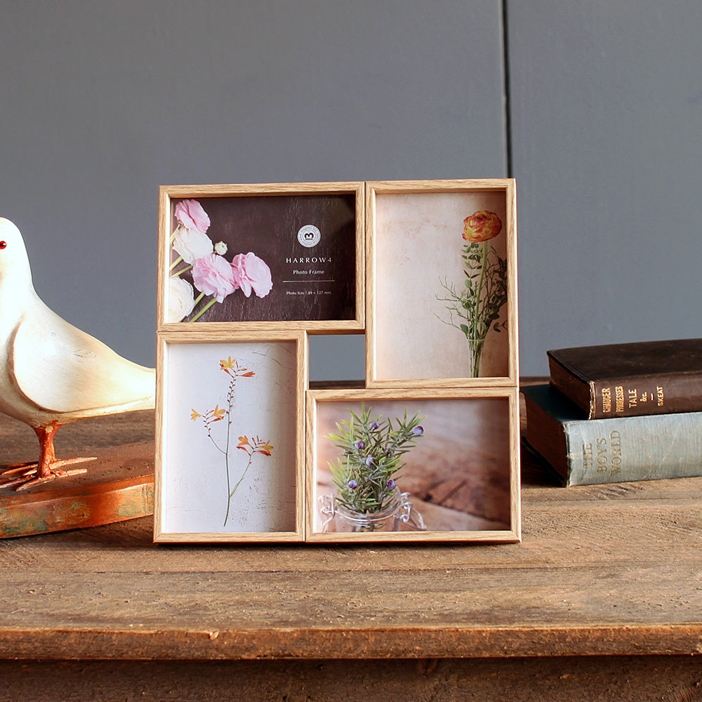 新品ふ⭐︎  ステンレススチール フォトフレーム 4つの瞬間が一つの枠に。あなただけの宝物フレーム。 HARROW 4