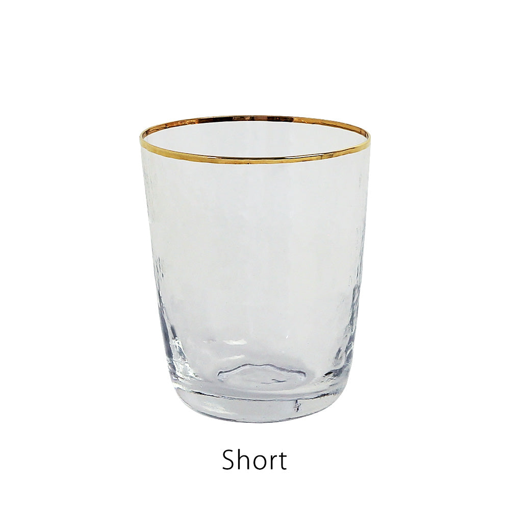 クラシカルで清楚、口元の金縁が印象的なシリーズのグラス Hazel glass blur（ヘーゼル グラス ブラー）