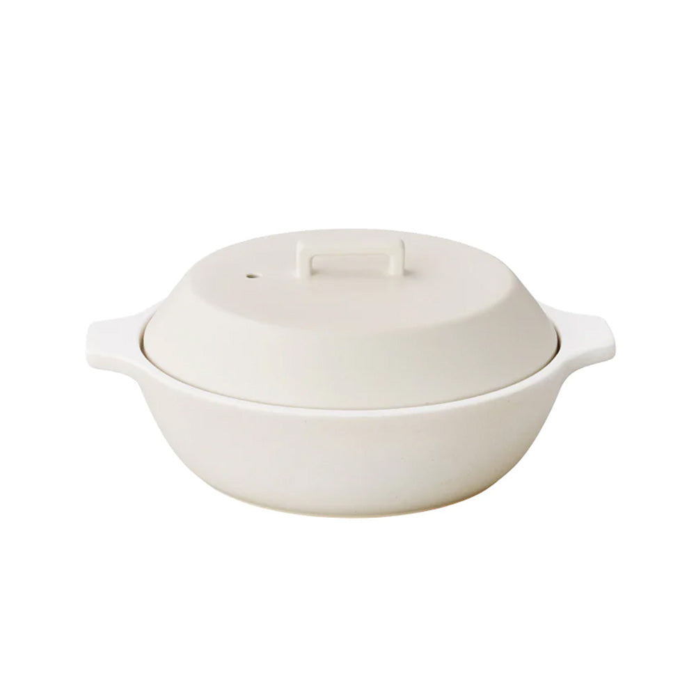 KINTO KAKOMI IH DONABE 蒸し器付き陶器土鍋１.２L KAKOMI Ceramic Pot 1.2L | Donabe-Style Cooking Pot by KINTO