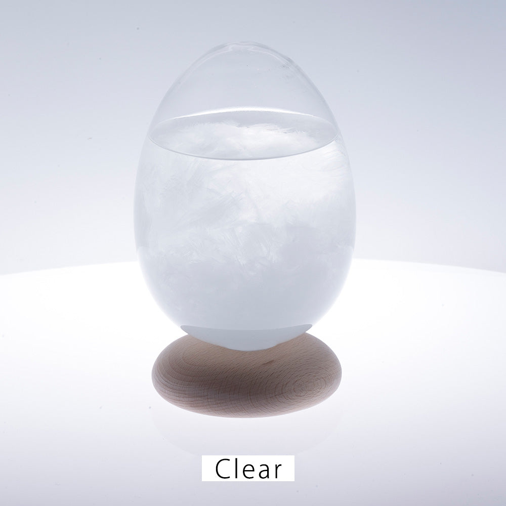 天候の変化で結晶の形が変わる たまご型のオブジェ Tempo Pulse