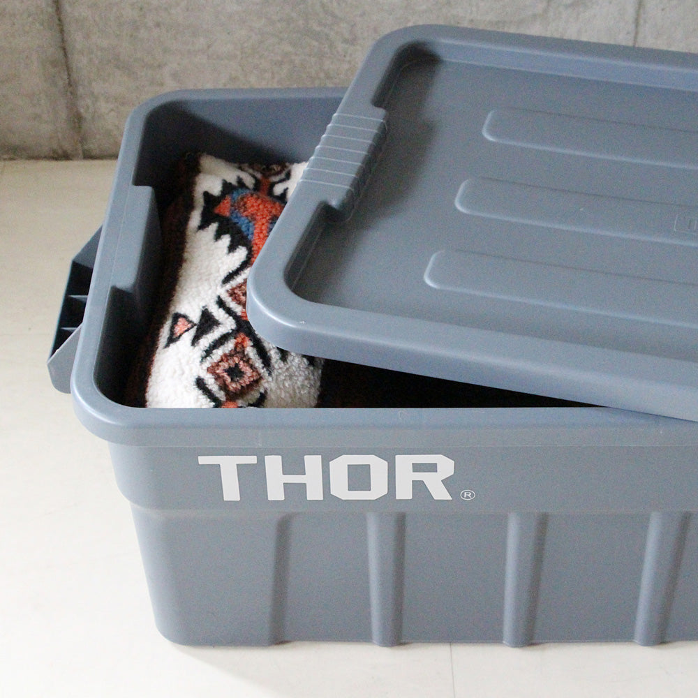 【２個セット】THOR 大型トートボックス 53L×2個 グレー 野外でも使用可能なハンドル付きトートボックス THOR Large Totes With