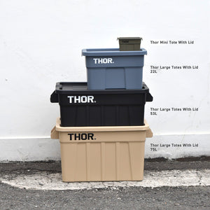 野外でも使用可能なハンドル付きトートボックス THOR Large Totes With Lid（ソー ラージ トート ウィズ リッド）