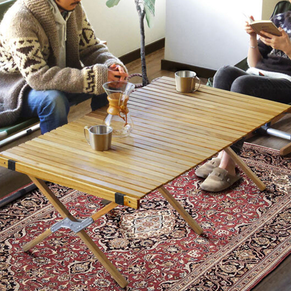 使う場所を選ばないロールトップテーブル WOOD ROLL TOP TABLE