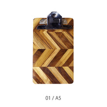 画像をギャラリービューアに読み込む, 大型のクリップでしっかり固定できる寄木を用いた木製クリップボード Wooden Clip Board（ウッデン クリップ ボード）
